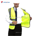 Colores personalizados B-Visto de alta visibilidad con cremallera Chalecos de seguridad delanteros Ropa de trabajo reflectante con bolsillos de identificación de borde negro baratos